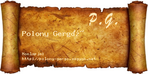 Polony Gergő névjegykártya