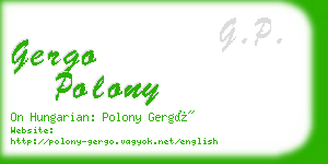 gergo polony business card